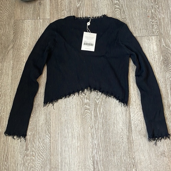 New nwt Bohme black long sleeve ribbed sweater size small - Picture 6 of 6